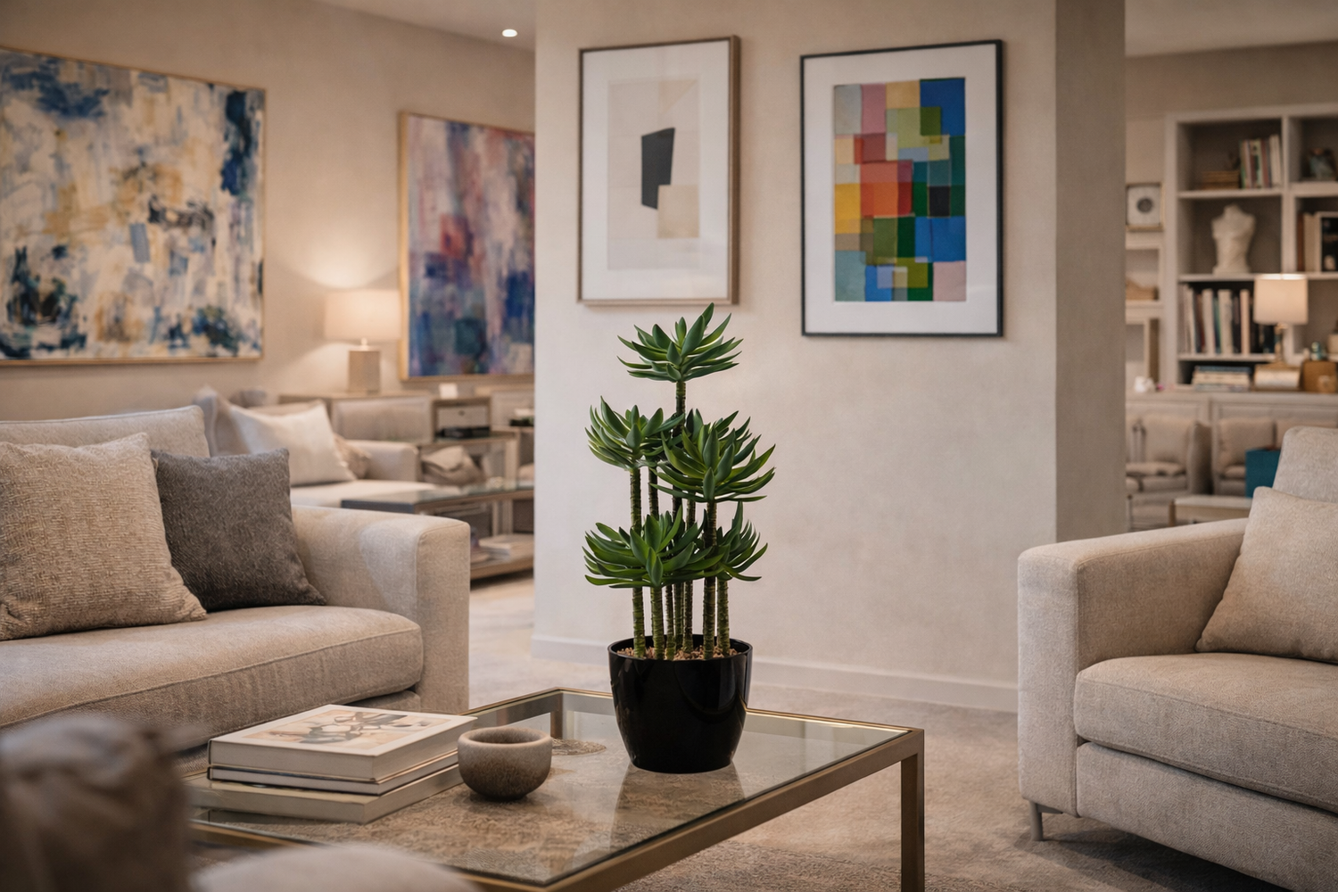 Styling Artificial Plants on Coffee Tables and Dining Tables