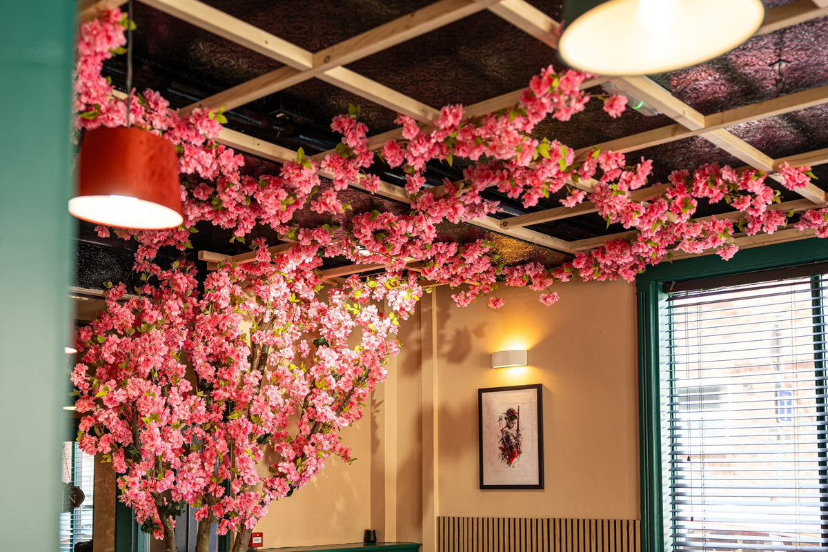 Kyoto Restaurant Louth cherry blossom installation – kyoto cherry blossom ceiling