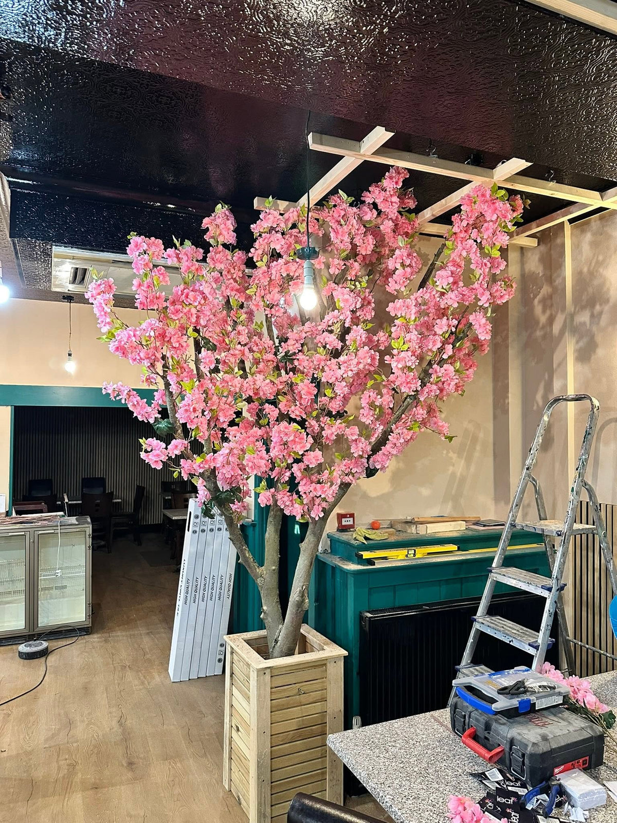 Kyoto Restaurant Louth cherry blossom installation – kyoto blossom tree taking shape