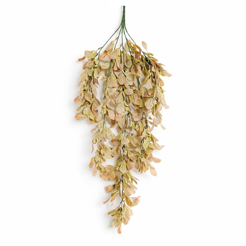 70cm Artificial Trailing Leaf Spray Stem - Dusty Pink and Cream - Single Plant