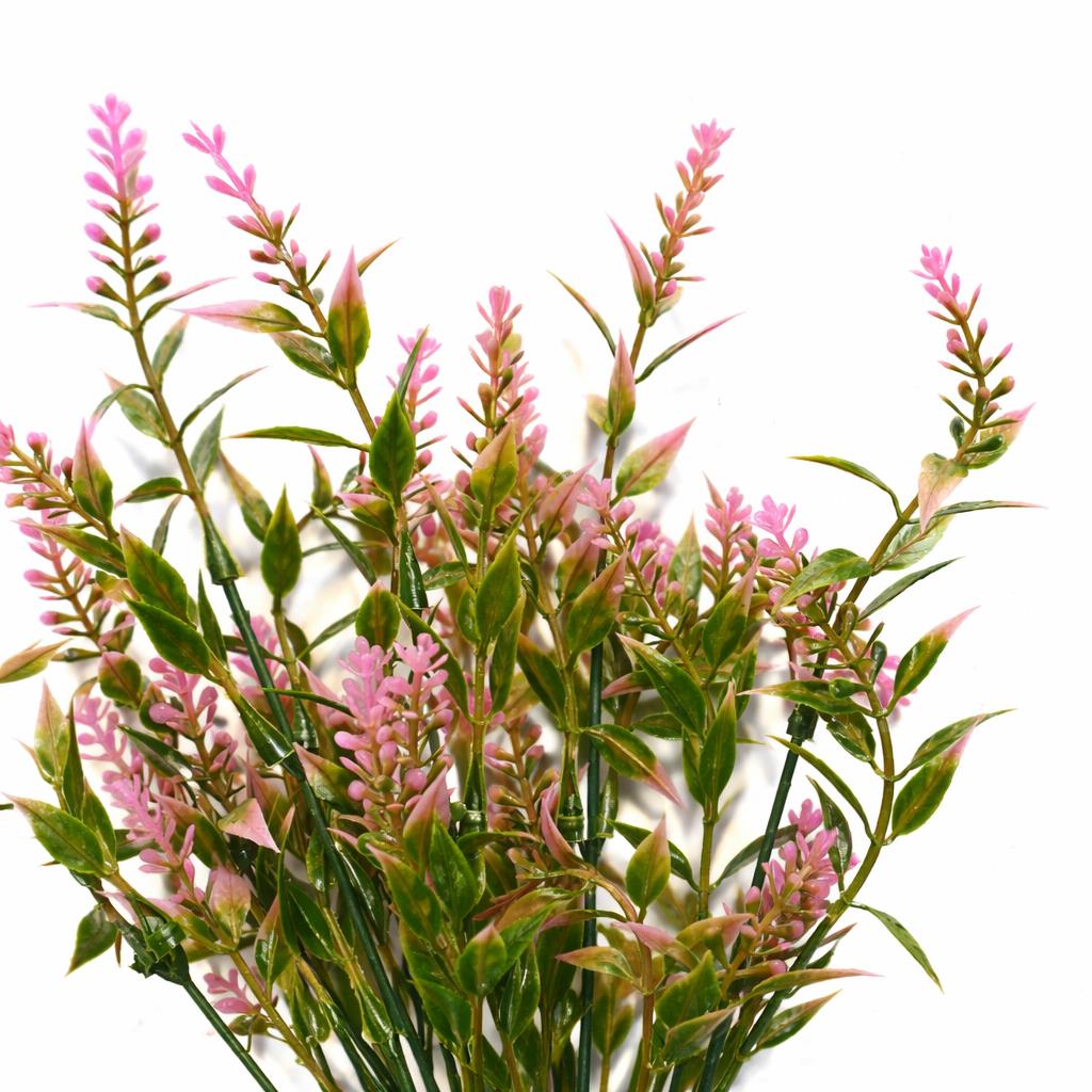 34cm Artificial Heather Stem Plant - Pink - Single Plant