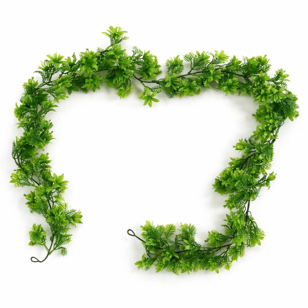 Guirlande florale artificielle verte de 160 cm, décoration suspendue en feuillage
