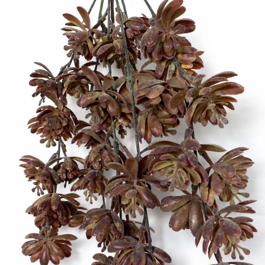 70cm Artificial Trailing Sedum Succulent Plant Dusty Brown Hanging Faux Greenery