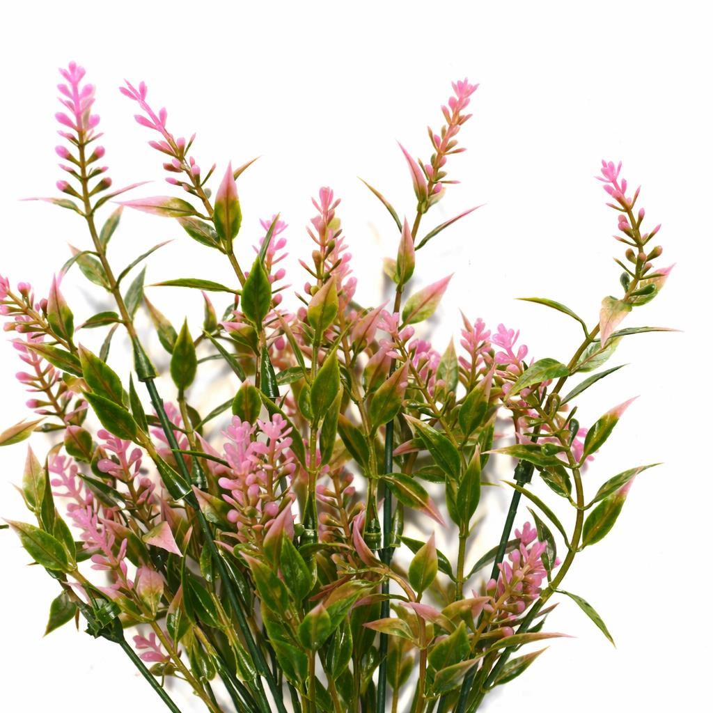 34cm Artificial Heather Stem Plant - Pink - Pack of 6