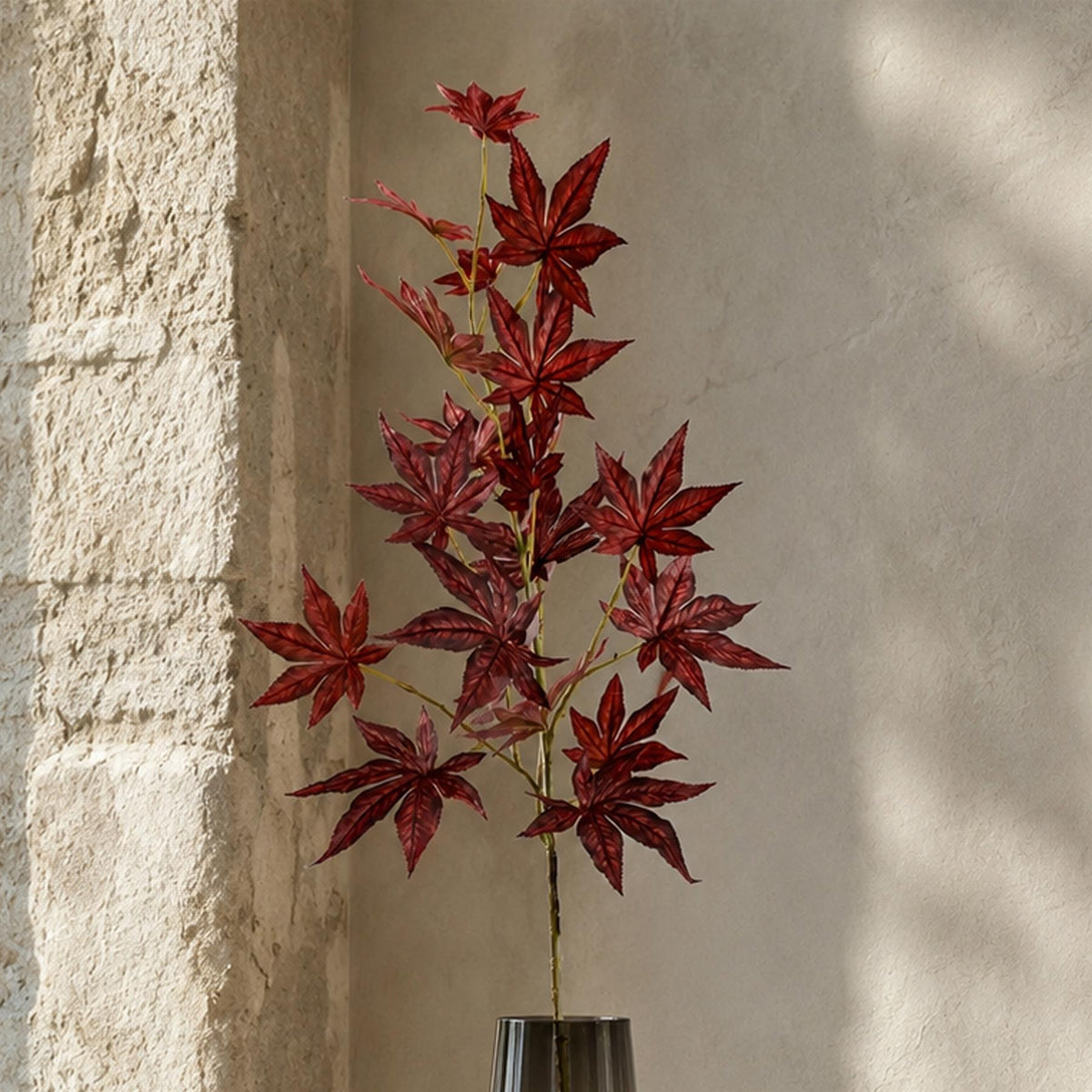 90cm Artificial Red Japanese Maple Leaf Spray