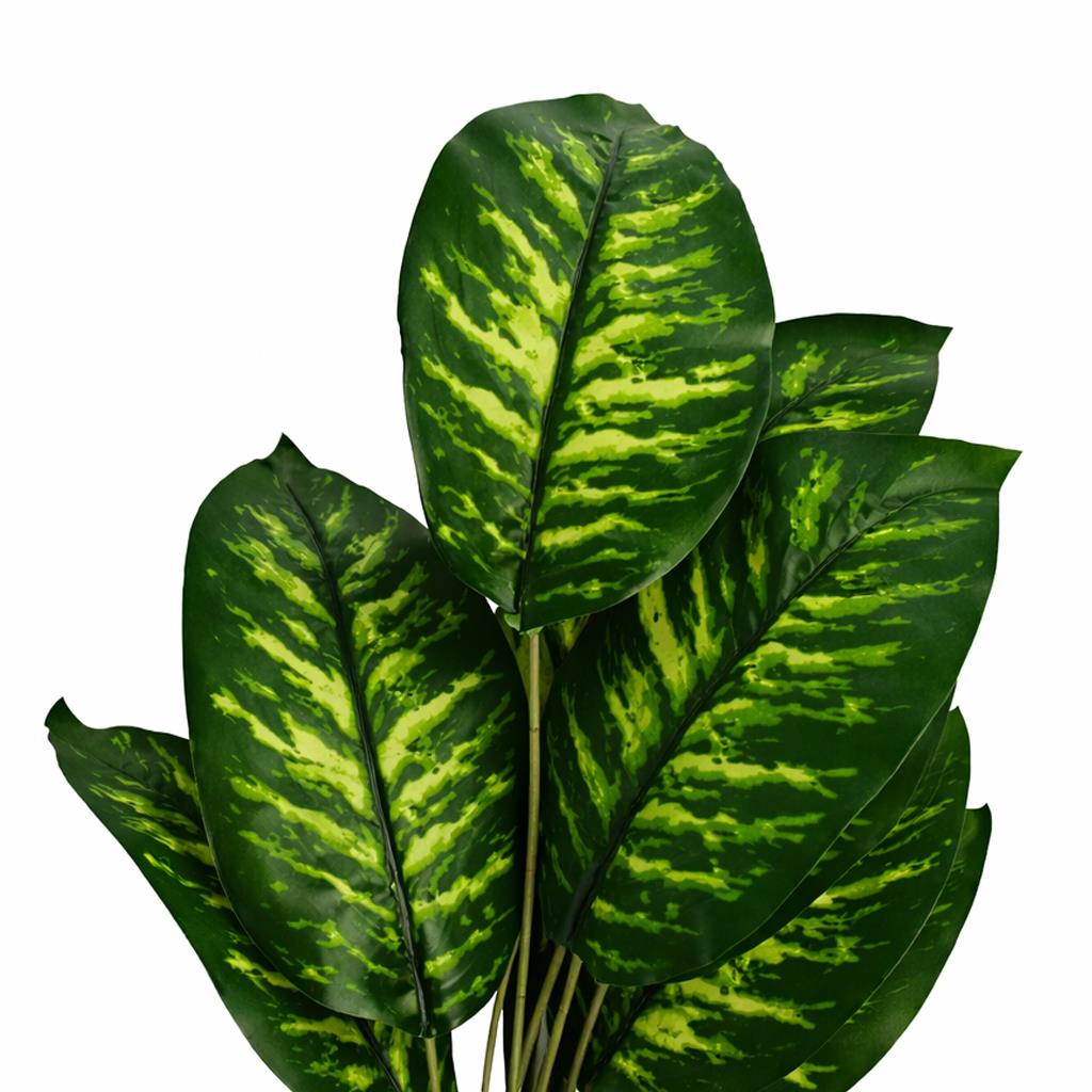 60cm Artificial Dieffenbachia Style Stem Plant Green Variegated Faux Foliage