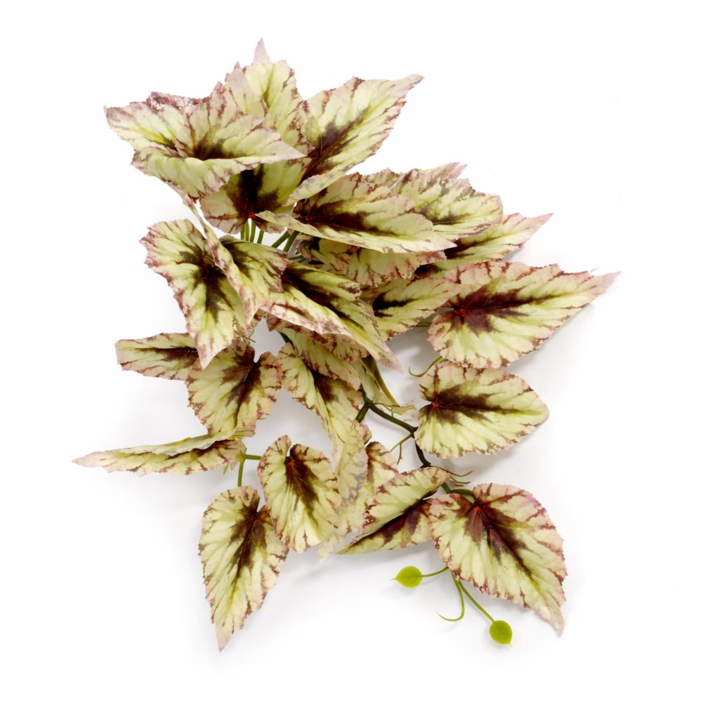 Caladium artificiel retombant crème et rose de 30 cm