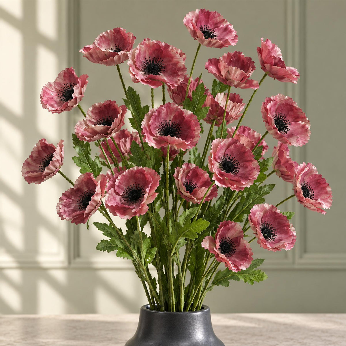 60cm Artificial Poppy Flower Spray