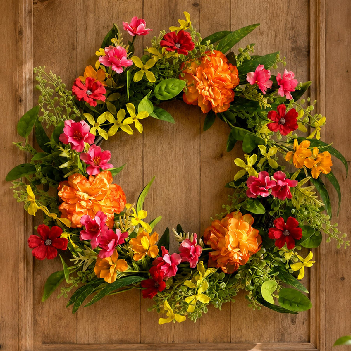 50cm Artificial Bright Spring Flower Wreath