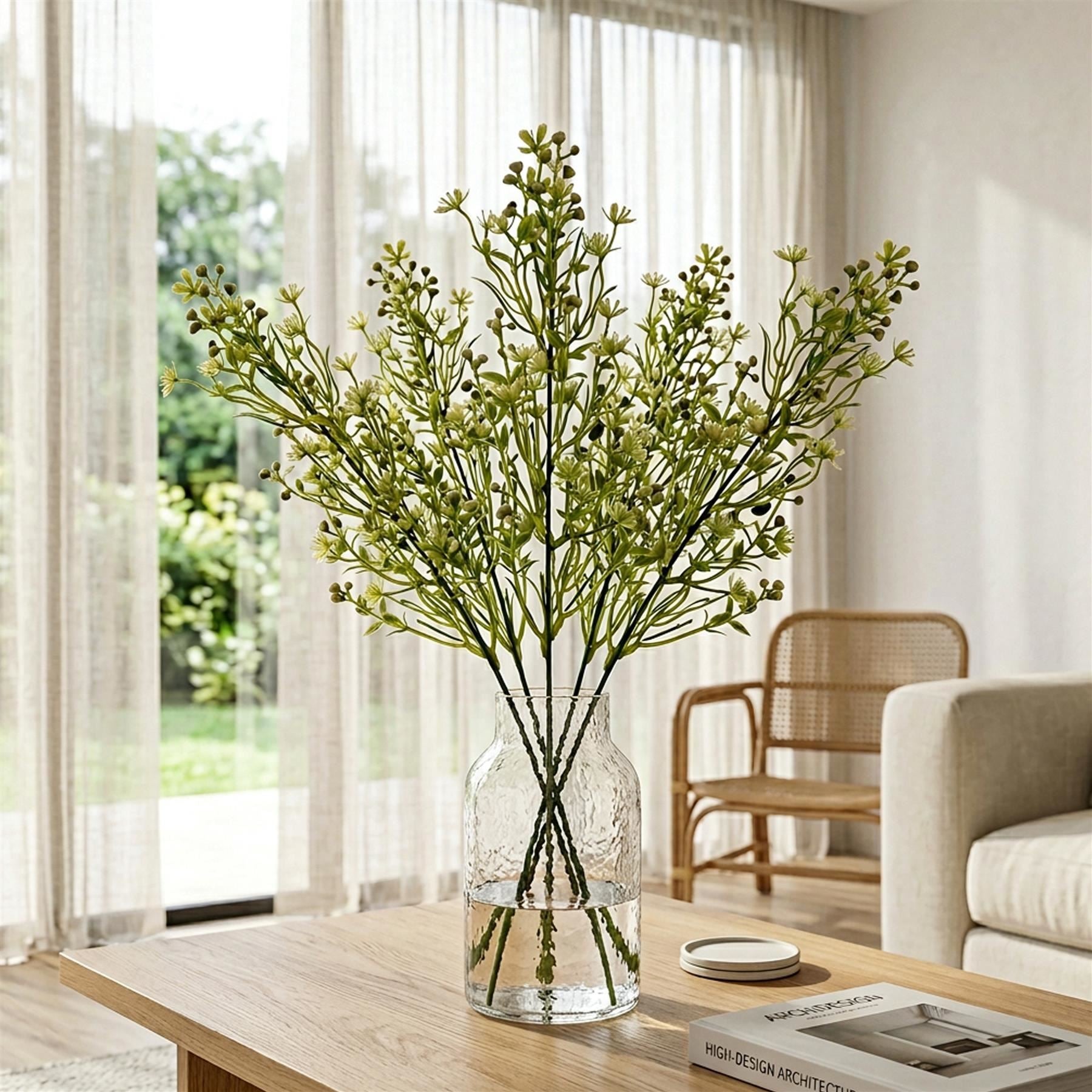 48cm Künstlicher Beerenblütenzweig, Kunstgrün für Blumenschmuck