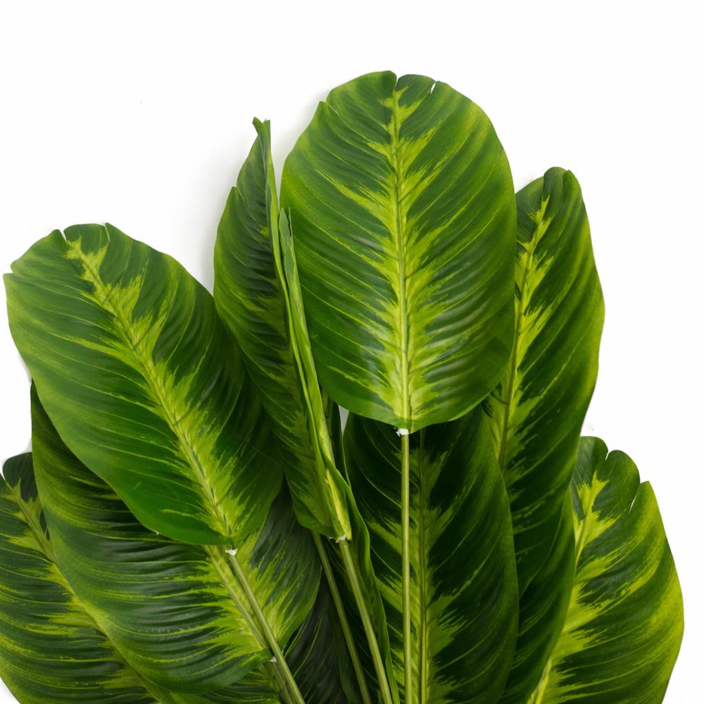 65cm Künstliche Dieffenbachia-Stielpflanze, große künstliche grüne Blattanordnung