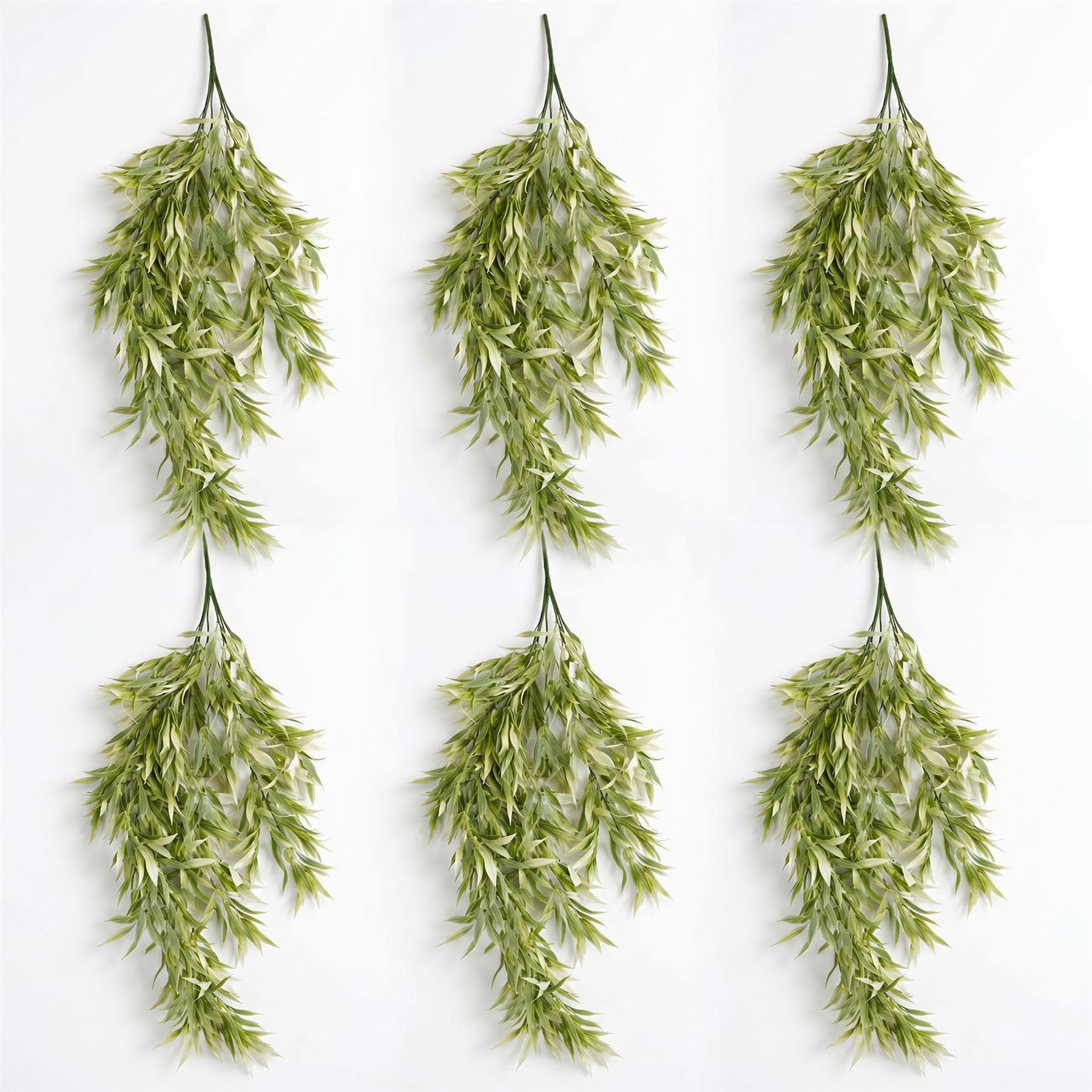 80 cm künstliche italienische Ruscus-Hängepflanze mit realistischem Laub – hellgrün