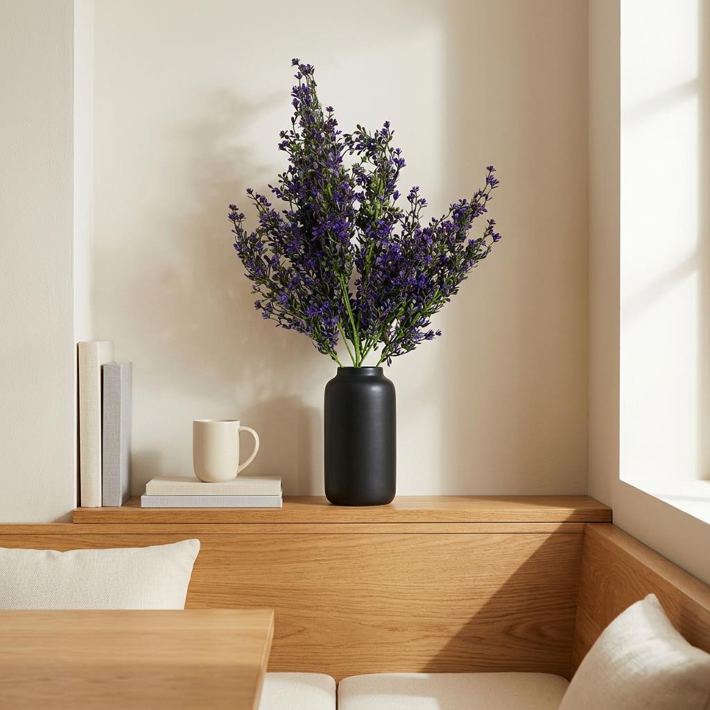 Tige de bruyère artificielle violette de 75 cm