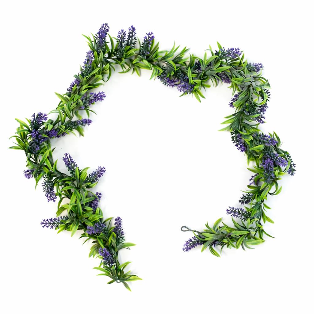 Guirlande artificielle de lavande et de verdure de 140 cm, décoration suspendue