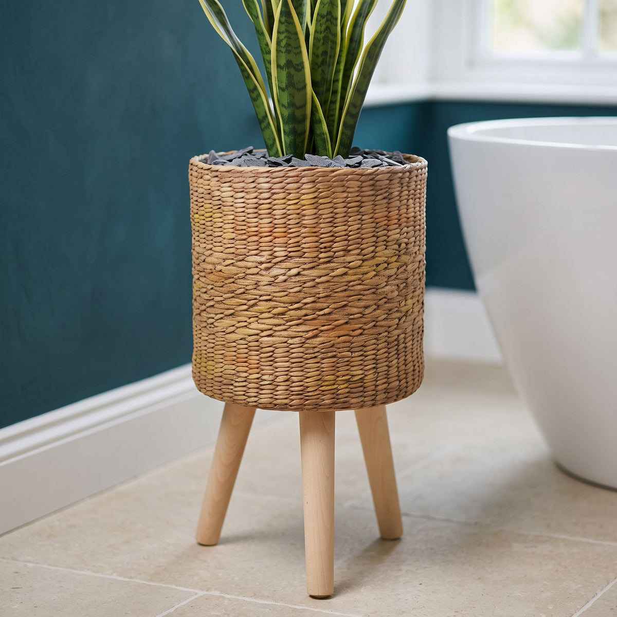 54cm x 30cm Rattan Effect Composite Large Planter