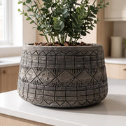 22cm x 37cm Large Grey Gliese Embossed Planter