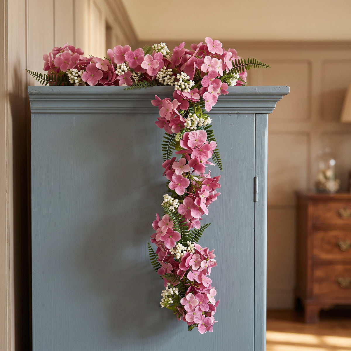 150cm Artificial Hanging Trailing Pink Blossom Garland