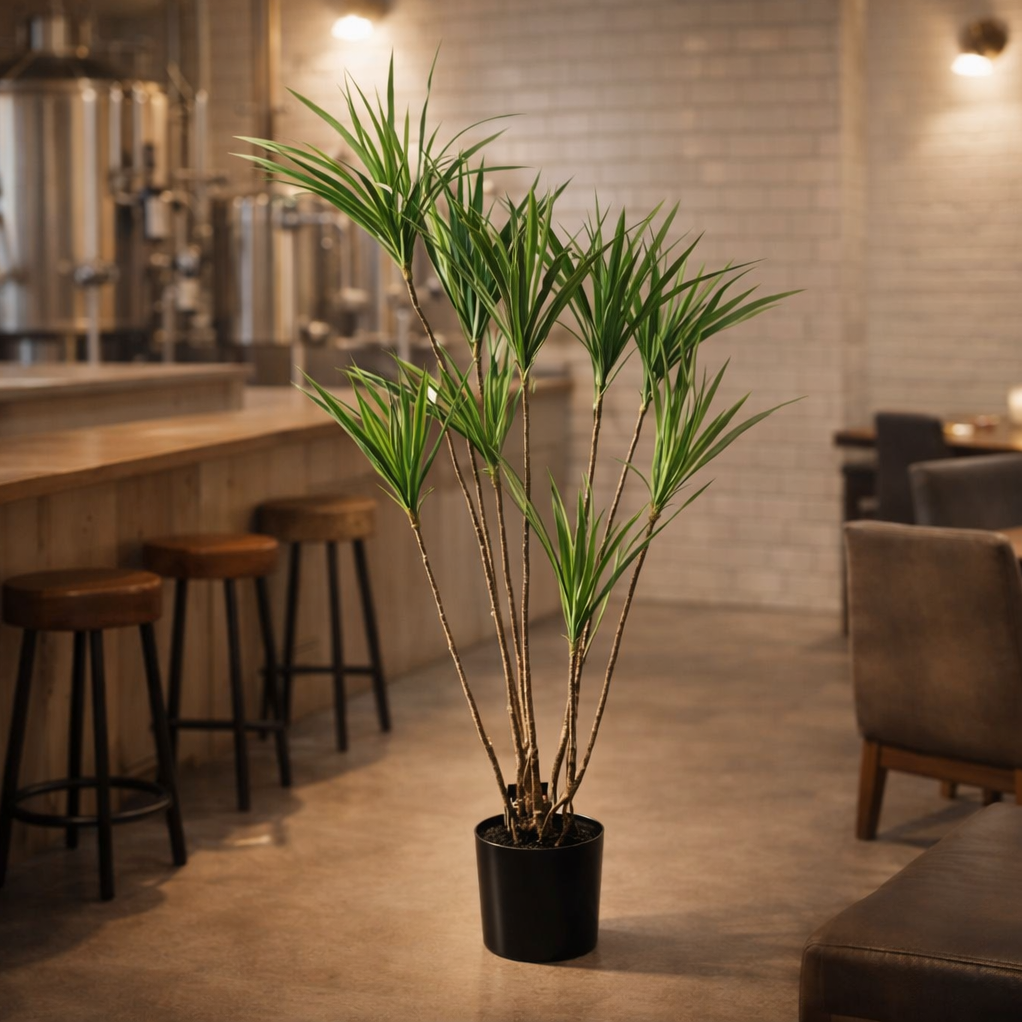 125cm Dragon Tree Dracaena Plant Natural Look Artificial