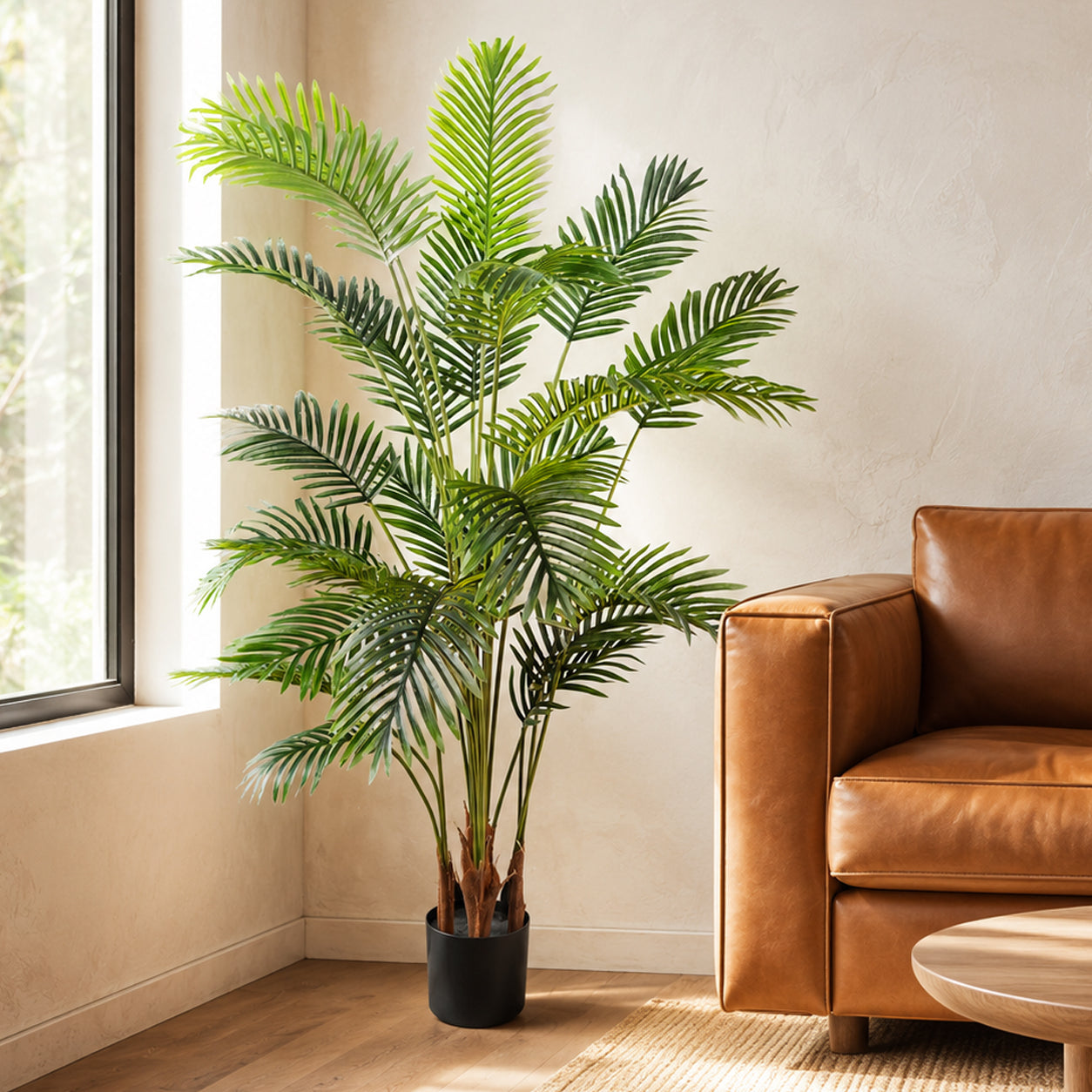 150cm Artificial Areca Palm Tree Potted in Black Pot
