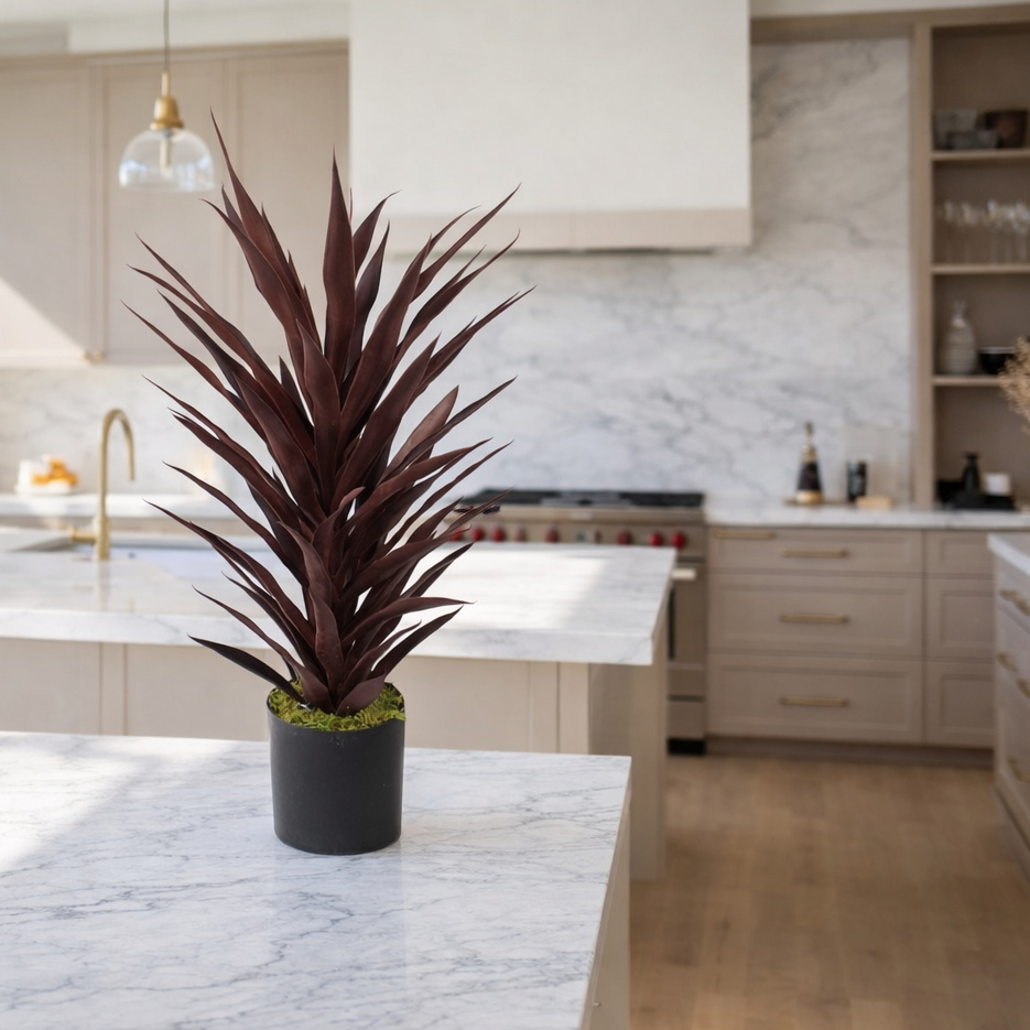 85cm Dark Red Yucca Plant Artificial