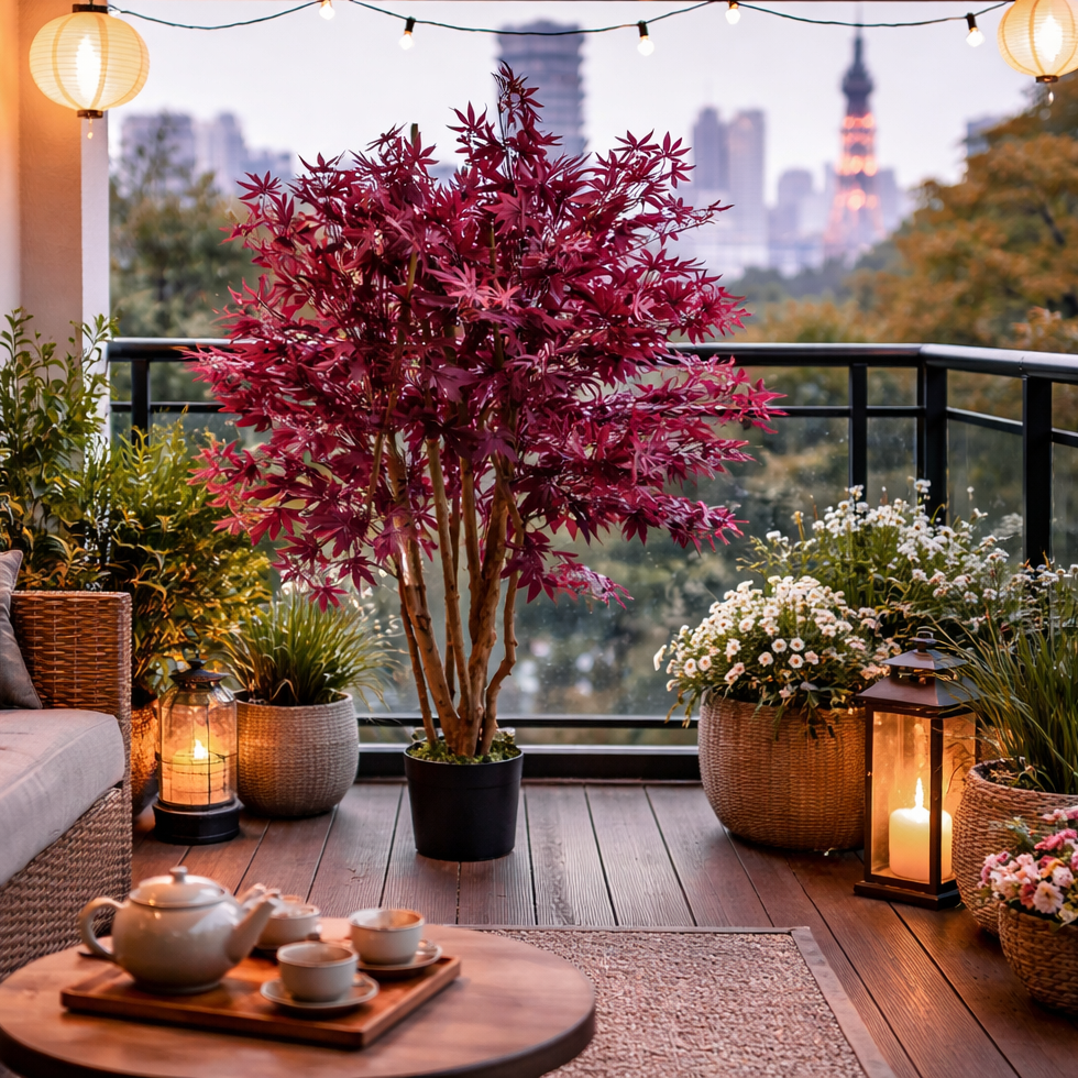 120cm Artificial Red Maple Tree