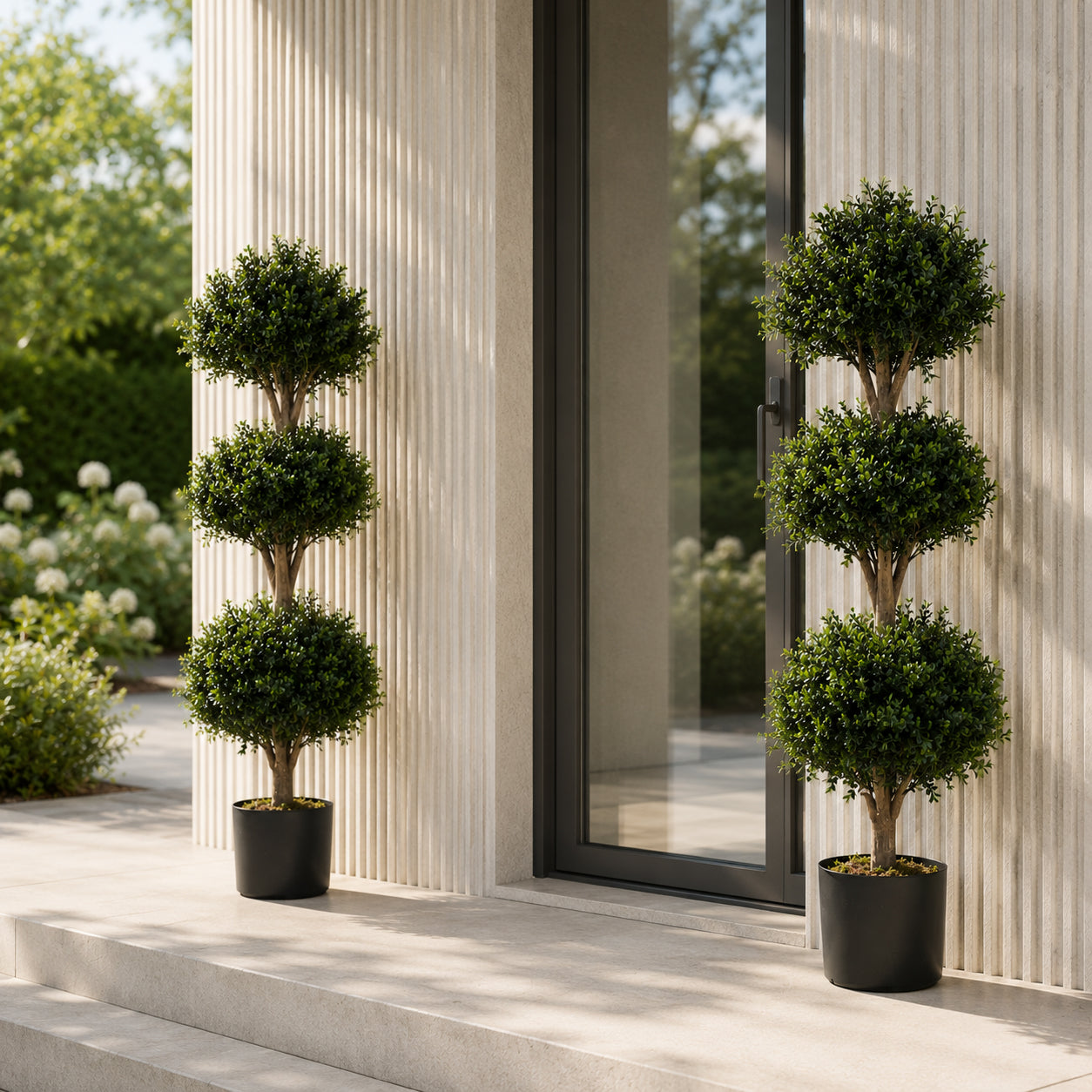 120cm Buchsbaum Dreifach-Kugel Kunstbaum UV-beständig Outdoor Topiary