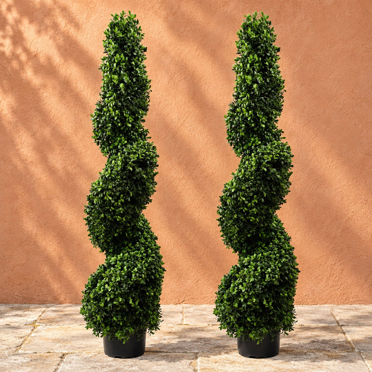 120cm Spiral Buxus Artificial Tree UV Resistant Outdoor