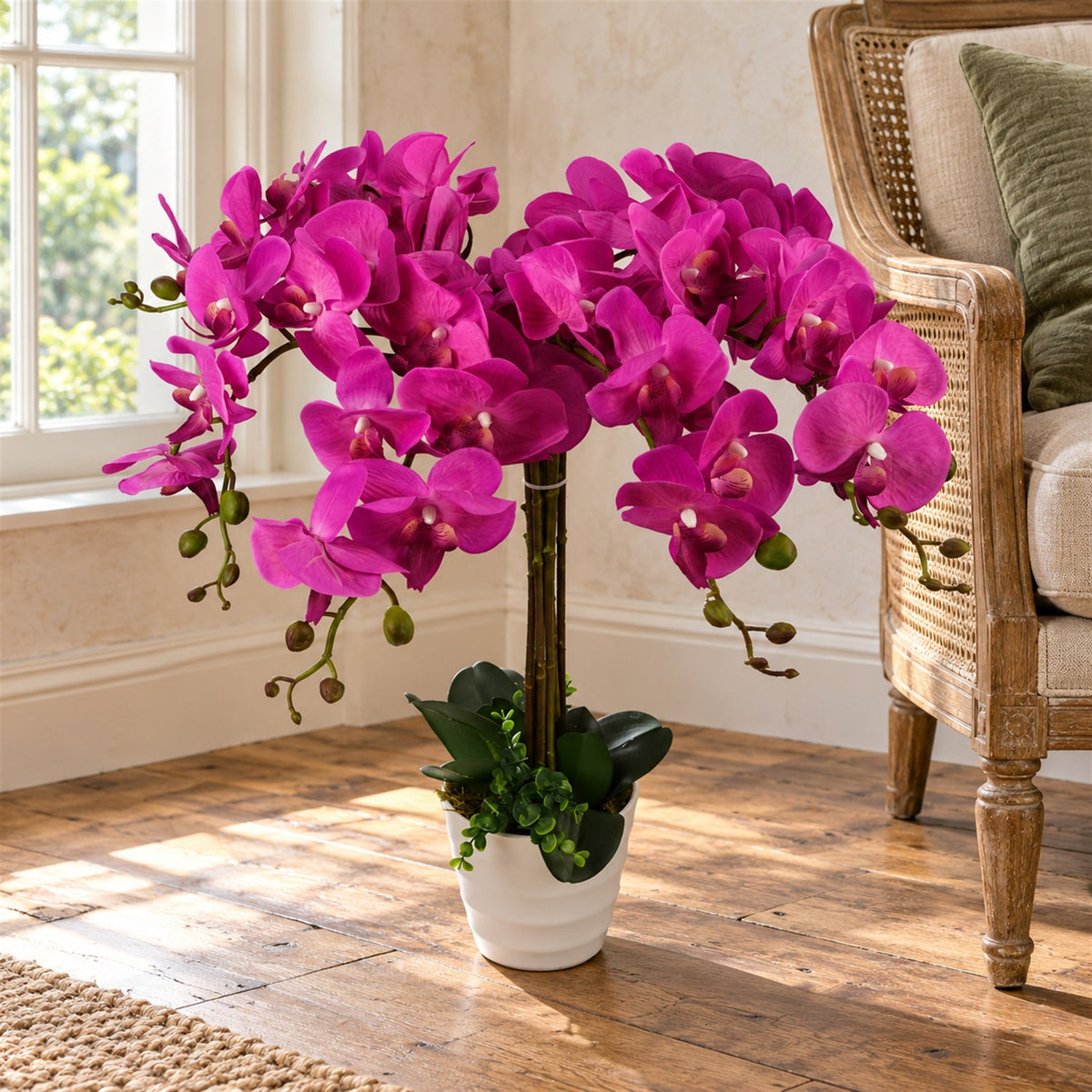 85cm Artificial Deluxe Bush Orchid