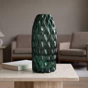 30cm Green Waves Glass Vase