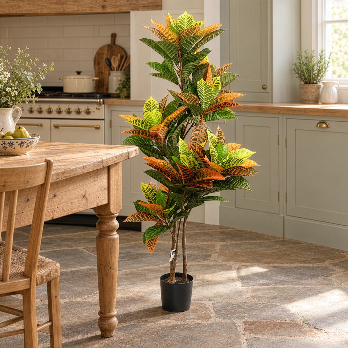 140cm Artificial Codiaeum Tree with 179 Leaves
