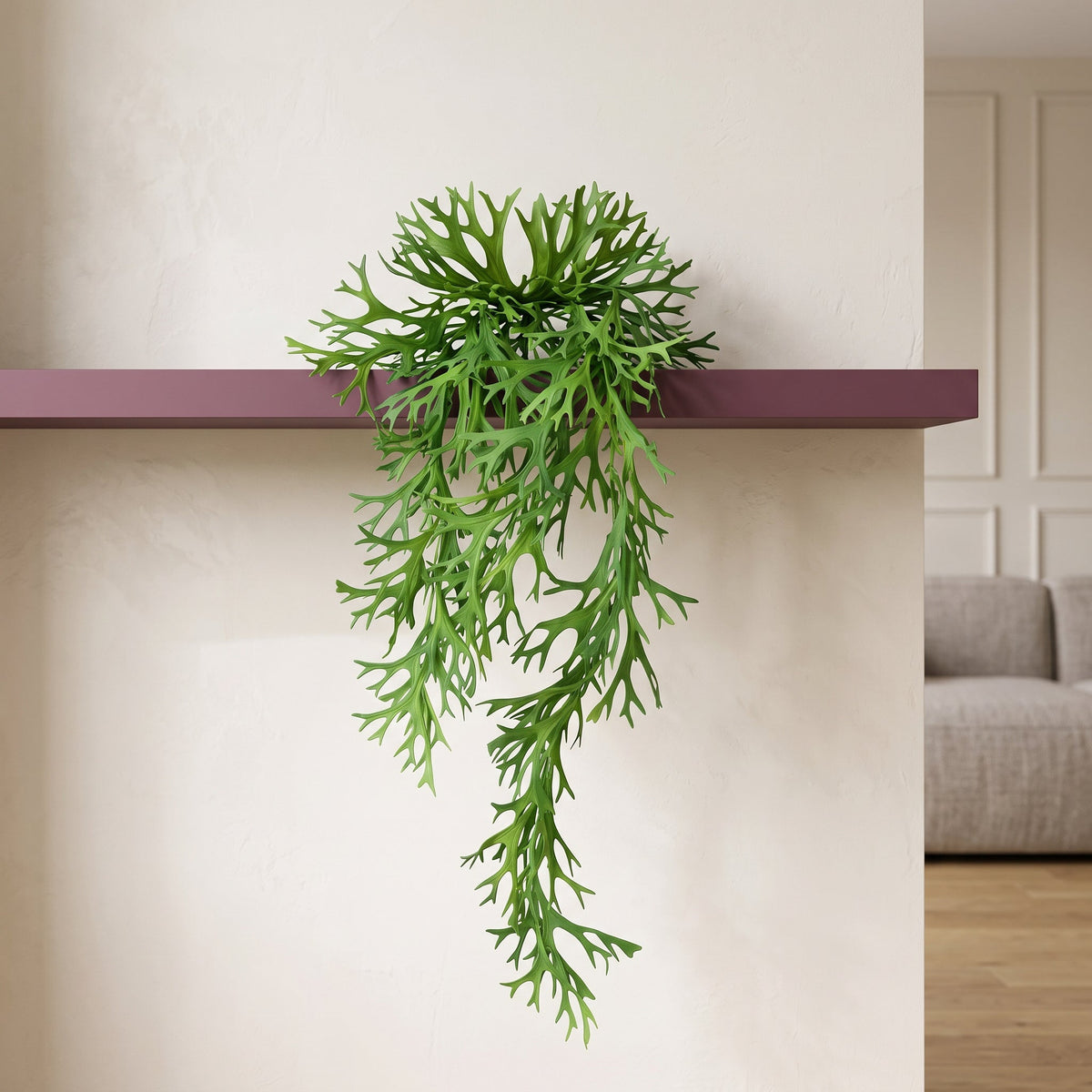 80cm Hanging Artificial Staghorn Fern