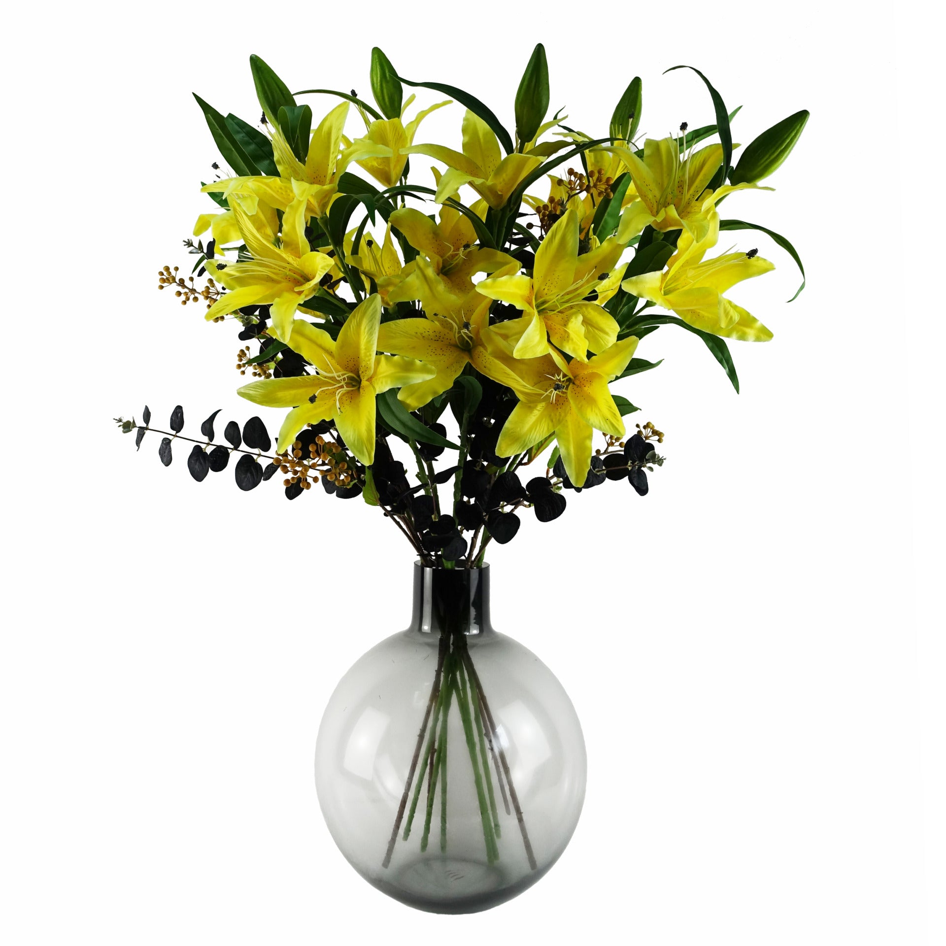 40cm Grey Smoke Bottle Glass Vase