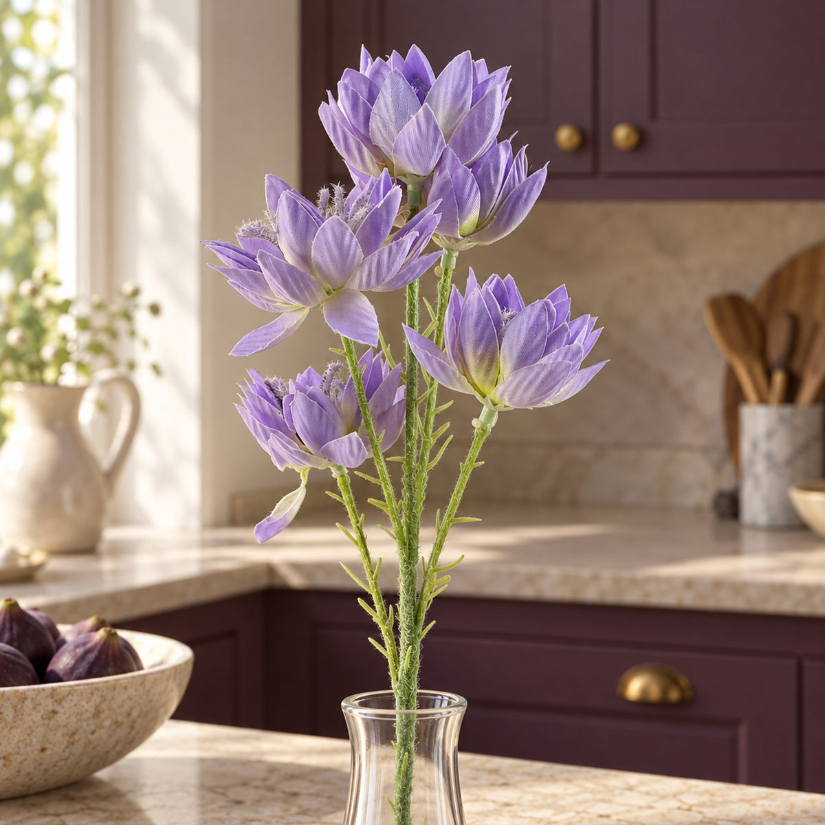 60cm Faux Starflower Stem - 5 Flowers