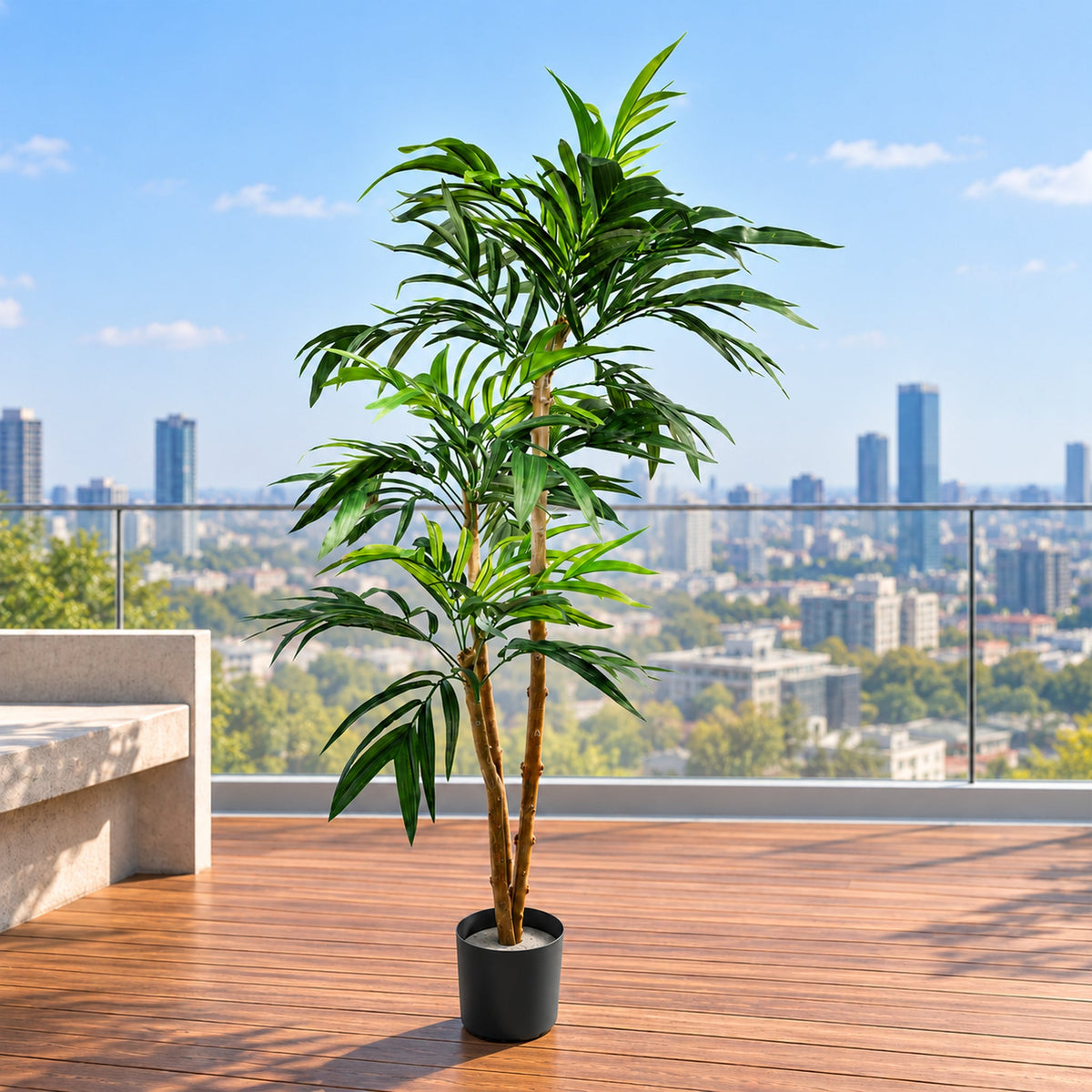 140cm UV Resistant Artificial Mango Leaf Tree