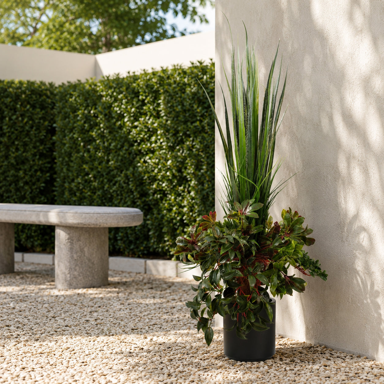 90cm UV Potted UV Grass Plant with Artificial Display Foliage