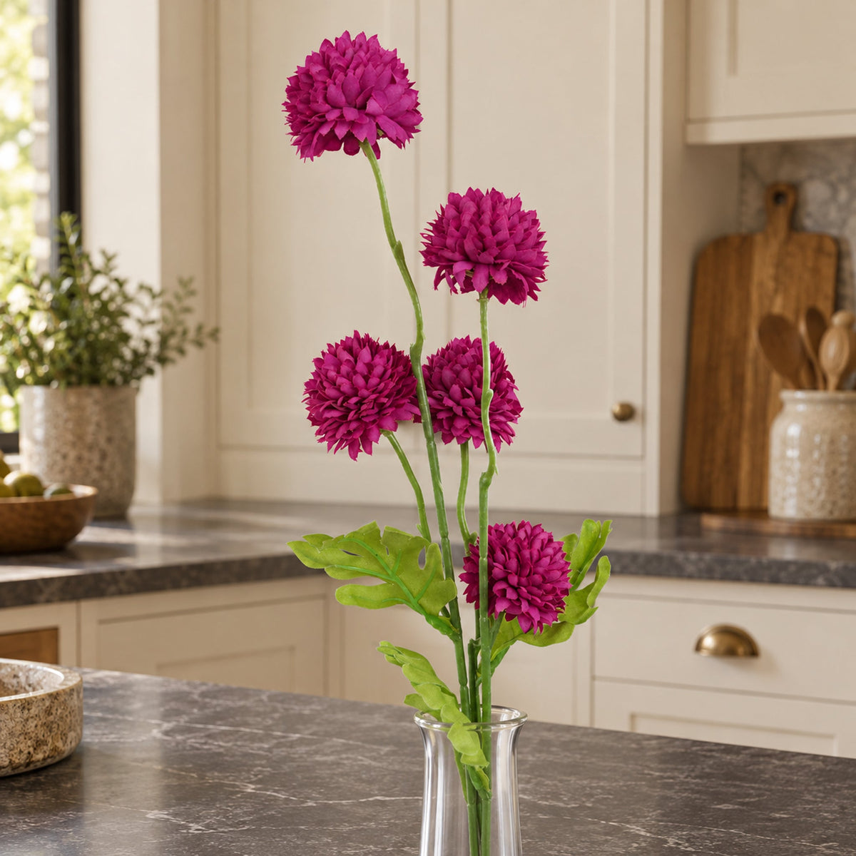 50cm Dahlia Pompom Faux Artificial Stem