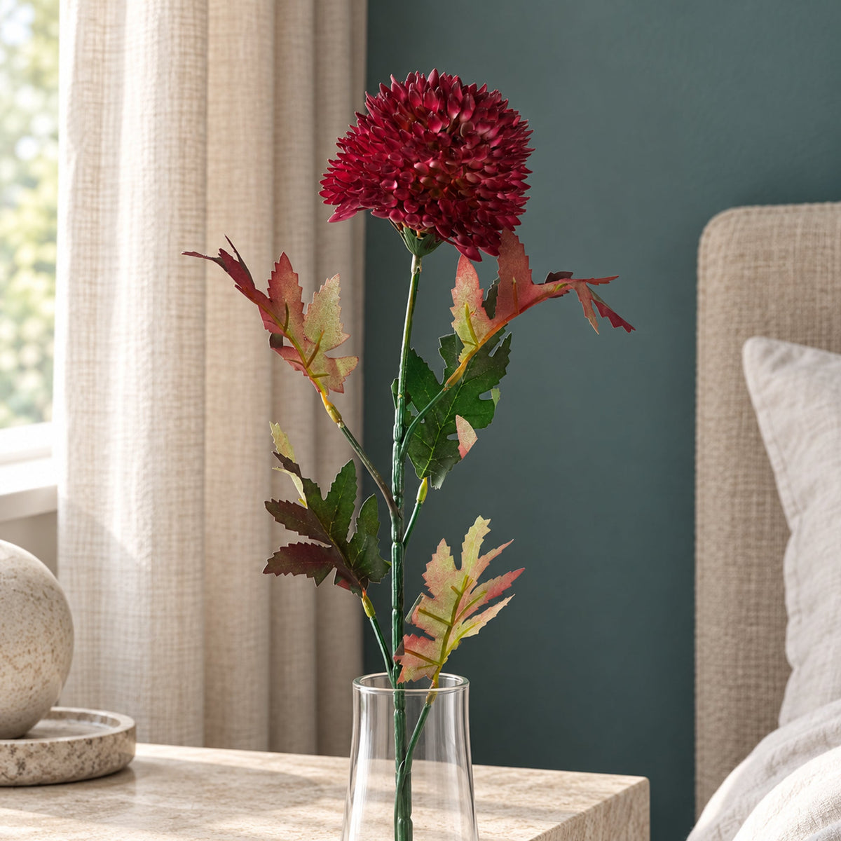 70cm Large Ball Dahlia Artificial Flower Stem Faux