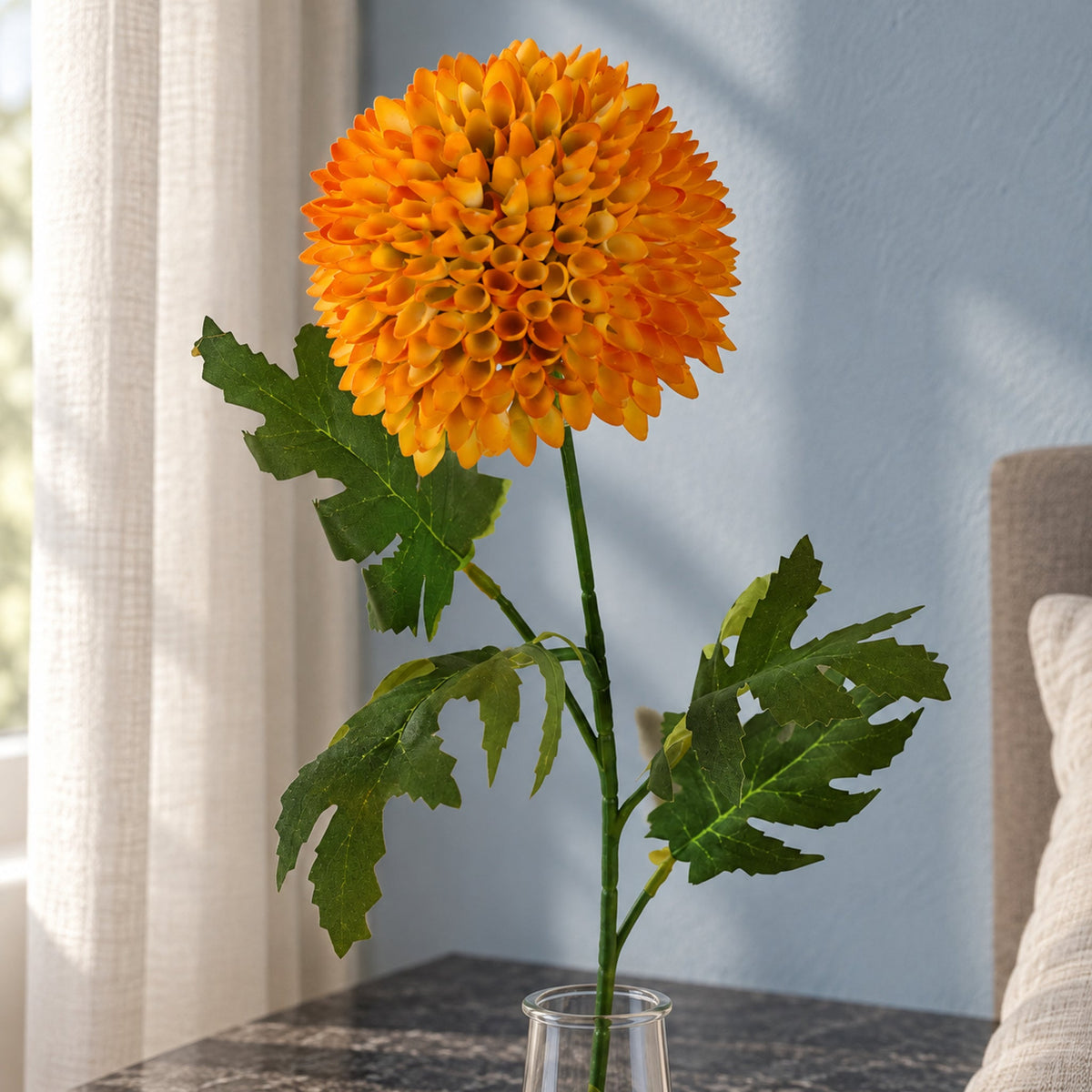 70cm Large Ball Dahlia Artificial Flower Stem Faux