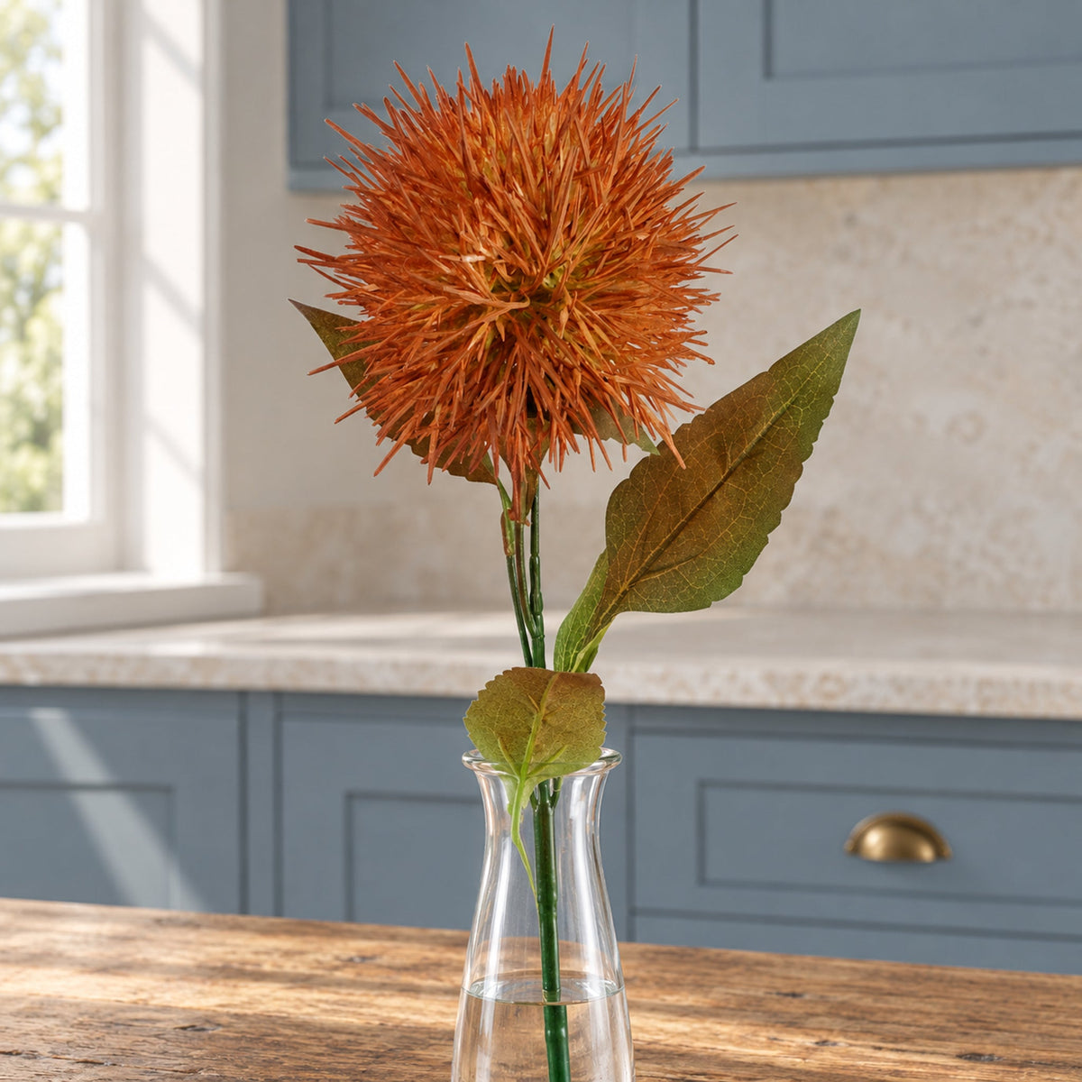 70cm Globe Thistle Faux Ball Artificial Flower Stem