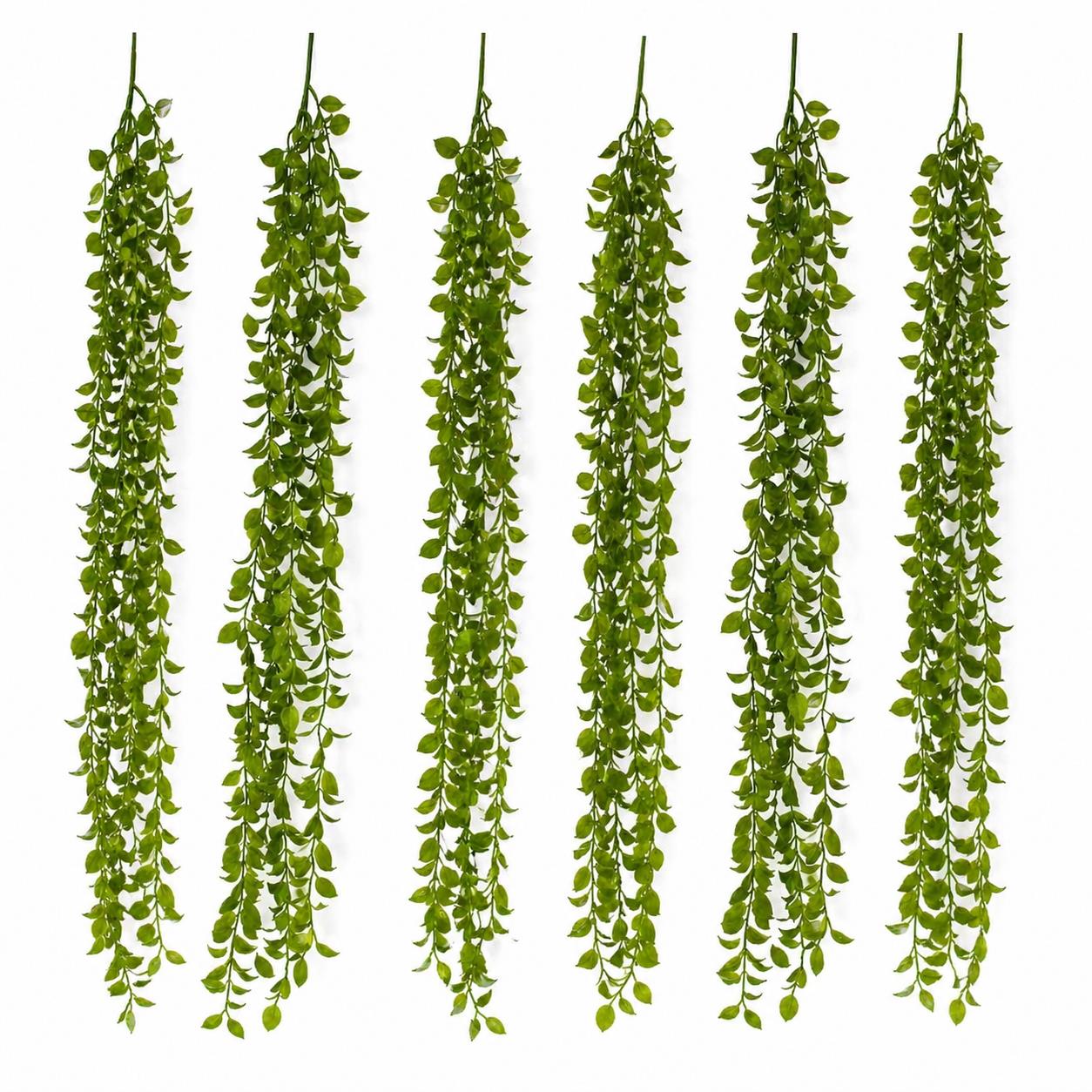 Guirlande de feuilles vertes artificielles de 90 cm, fausse plante tombante