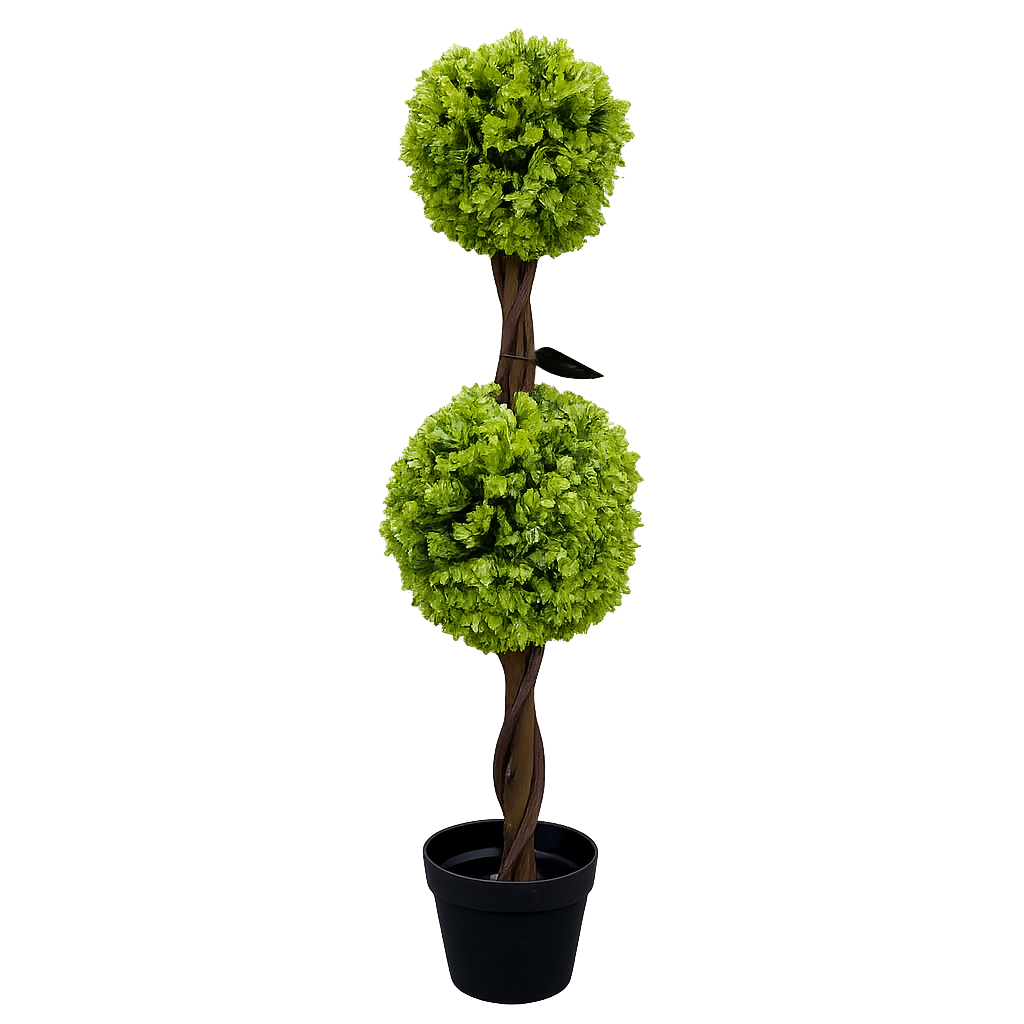 90cm Green Double Ball Boxwood Topiary Tree