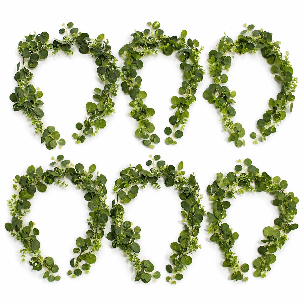 160cm Artificial Eucalyptus Garland with Mixed Foliage