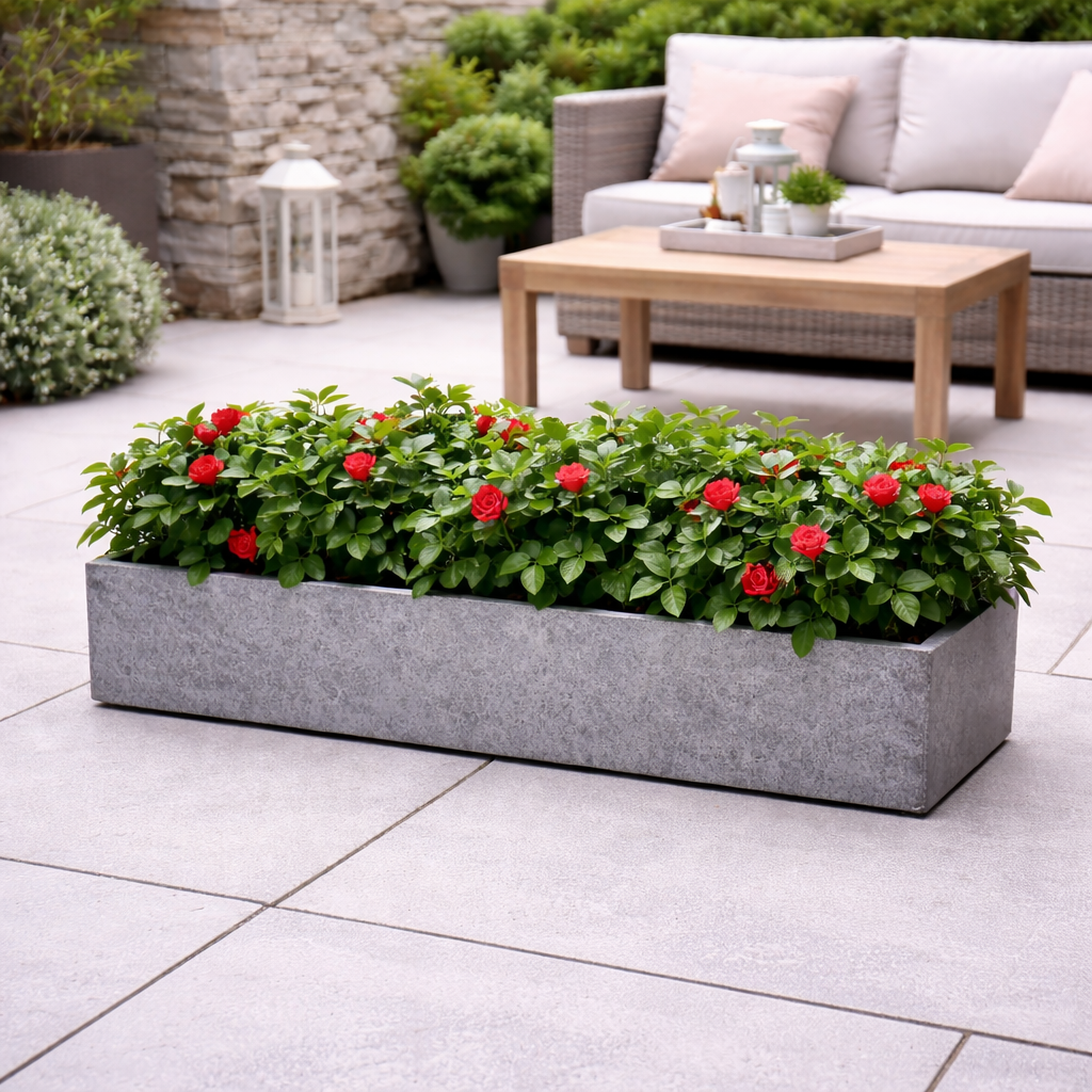 30cm UV Resistant Red Flower Bush Artificial