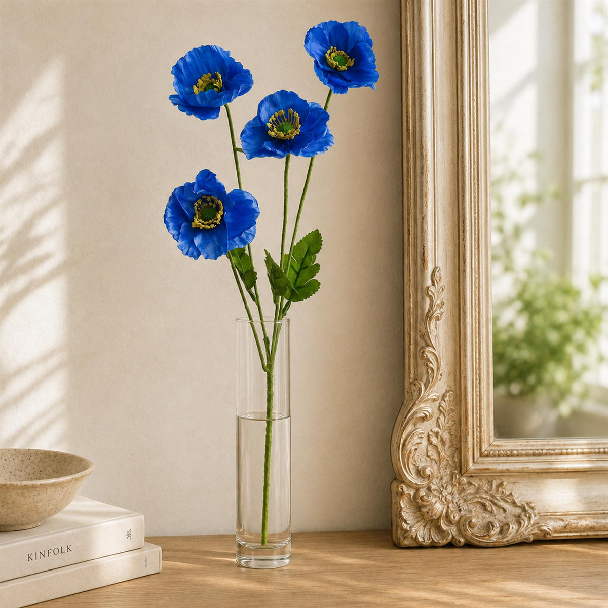 60cm Artificial Poppy Flower Spray