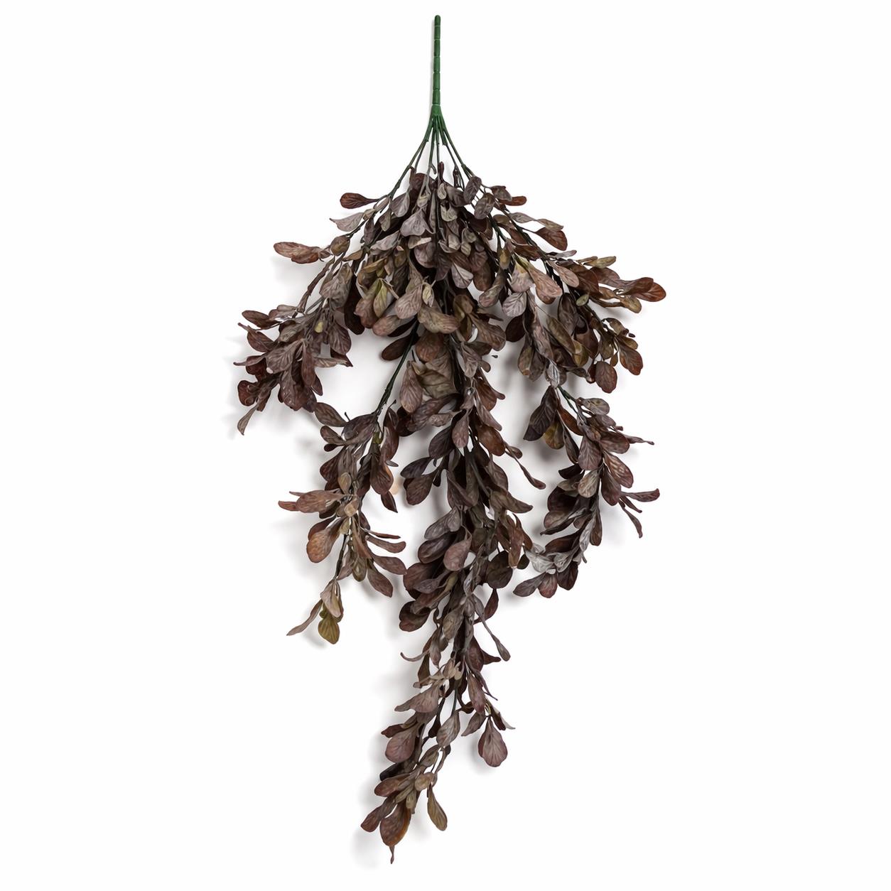 70cm Artificial Trailing Leaf Spray Stem - Dusty Purple - Single Plant
