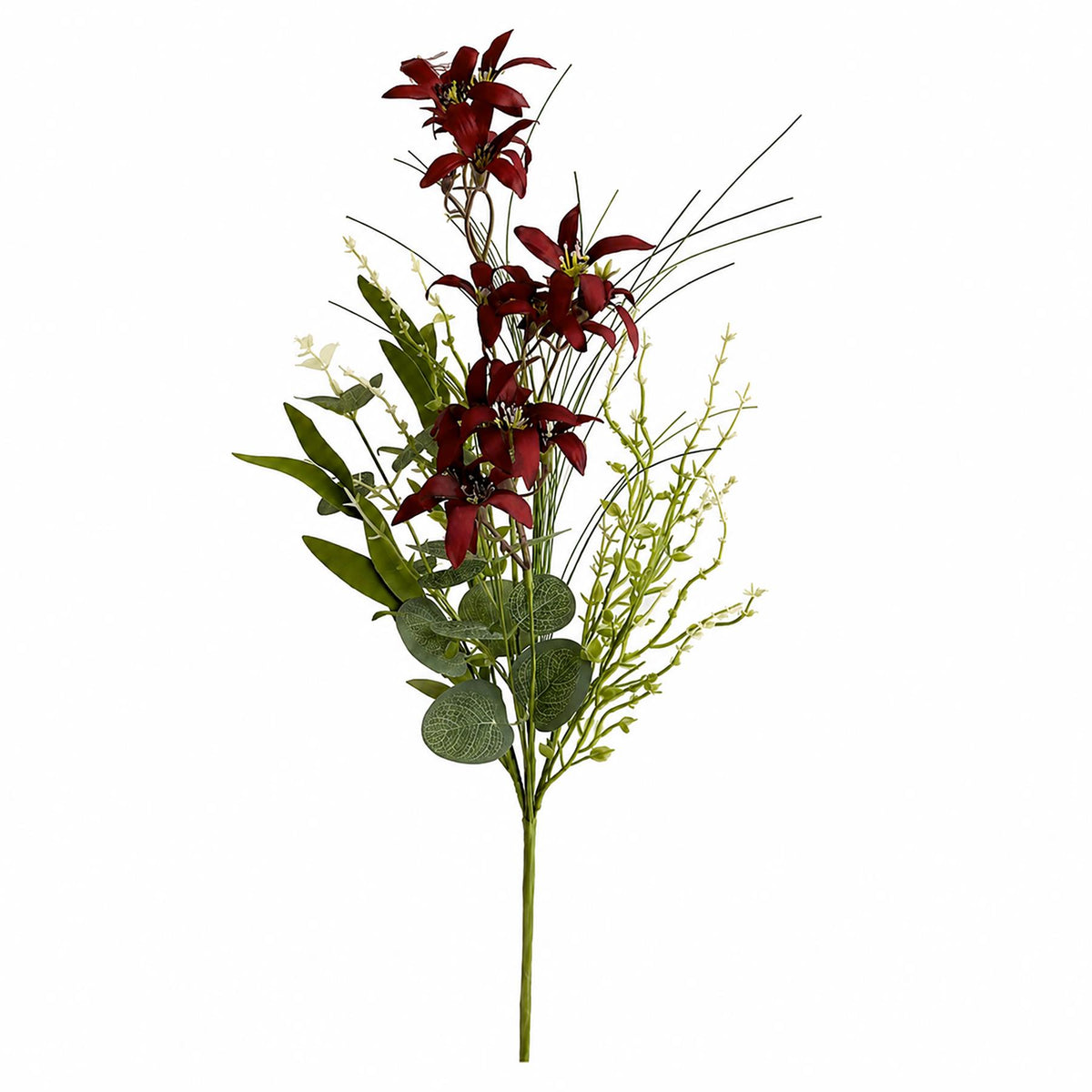 50cm Artificial Burgundy Lily Wildflower Bouquet