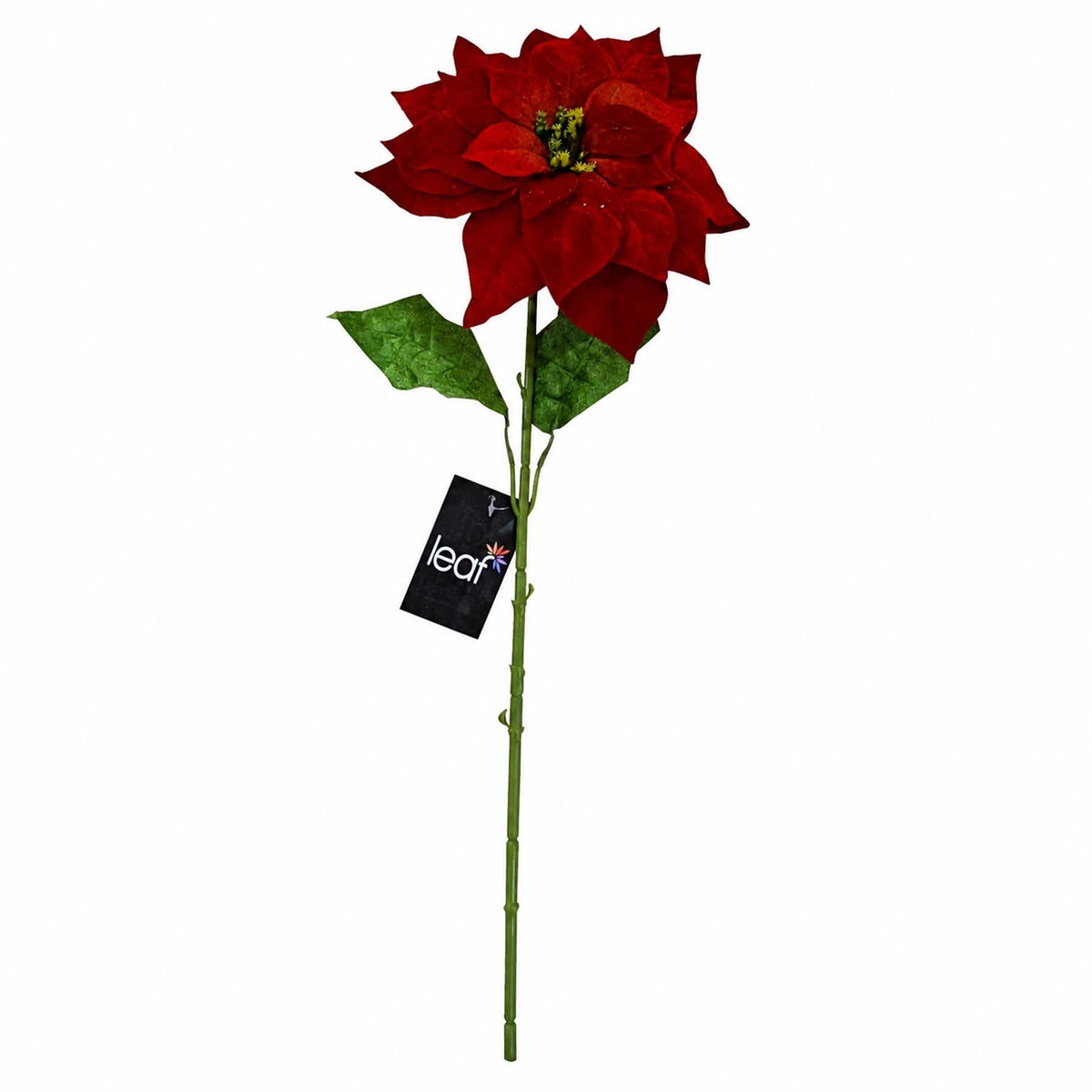 80cm Artificial Luxury Red Velvet Poinsettia Stem – image 3