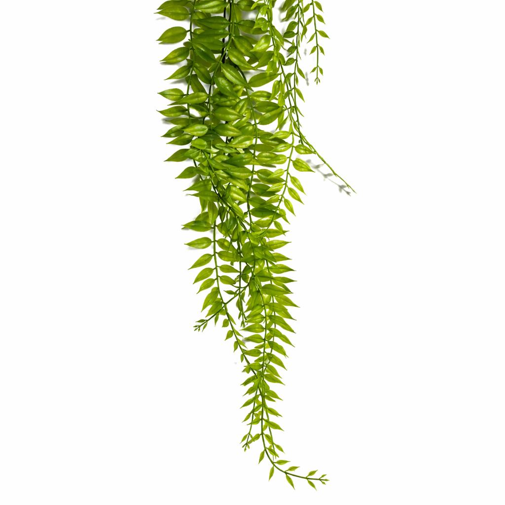 Plante suspendue artificielle de 100 cm à feuilles vertes, fougère tombante avec tiges supérieures armées