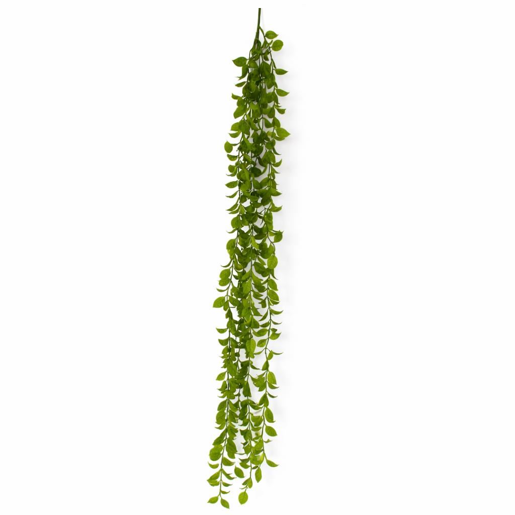 Guirlande de feuilles vertes artificielles de 90 cm, fausse plante tombante