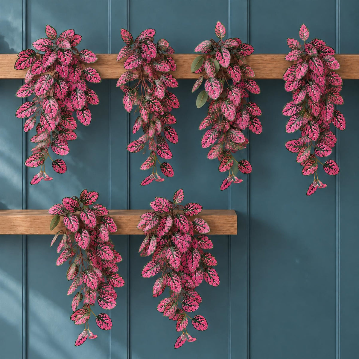 60cm Artificial Pink Polka Dot Plant Hanging Bush